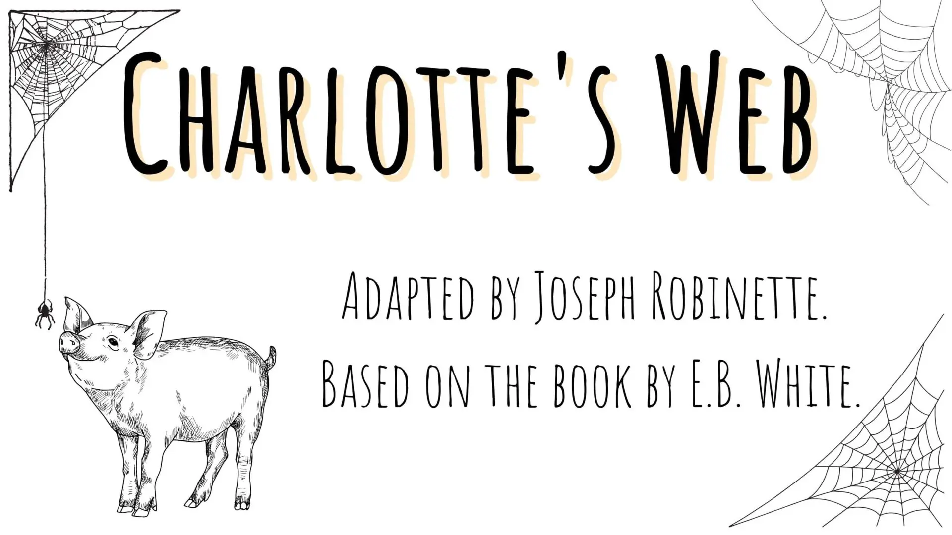 A black and white image of the charlotte 's web book cover.