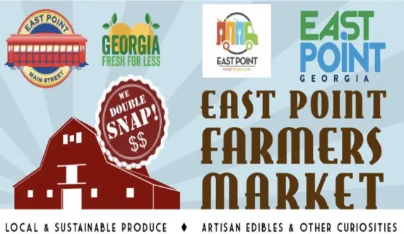 A banner with the words east point farm to market