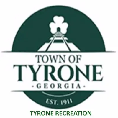 A green circle with the town of tyrone logo.