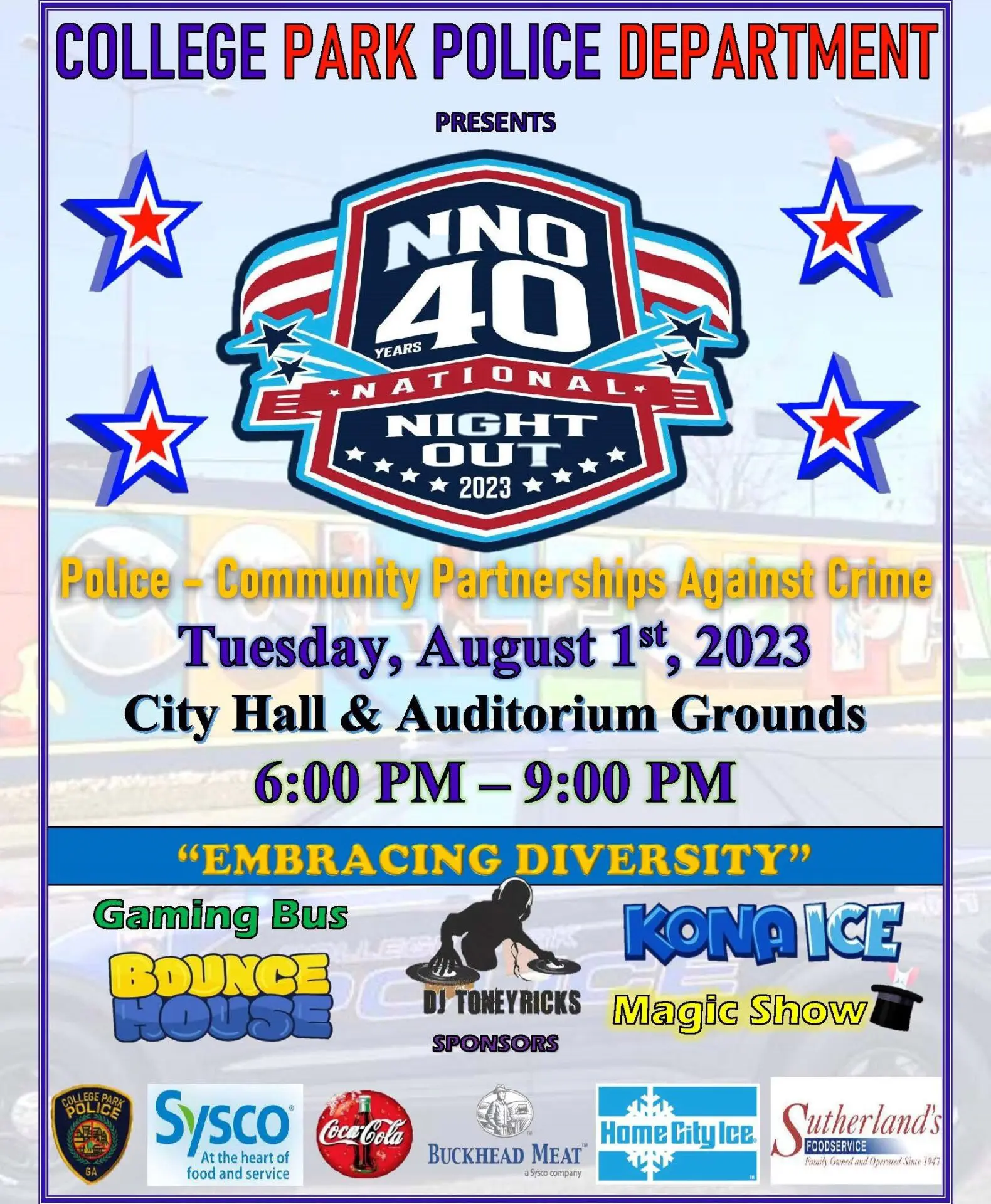 A poster for the national night out event.