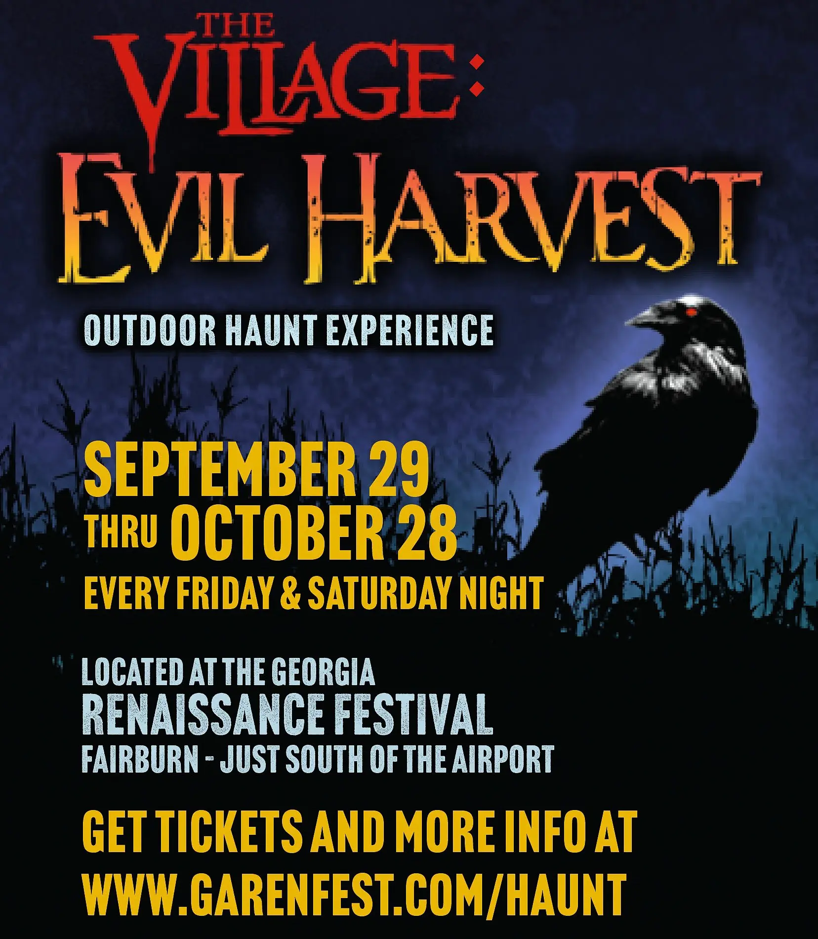 A poster for the village : evil harvest.