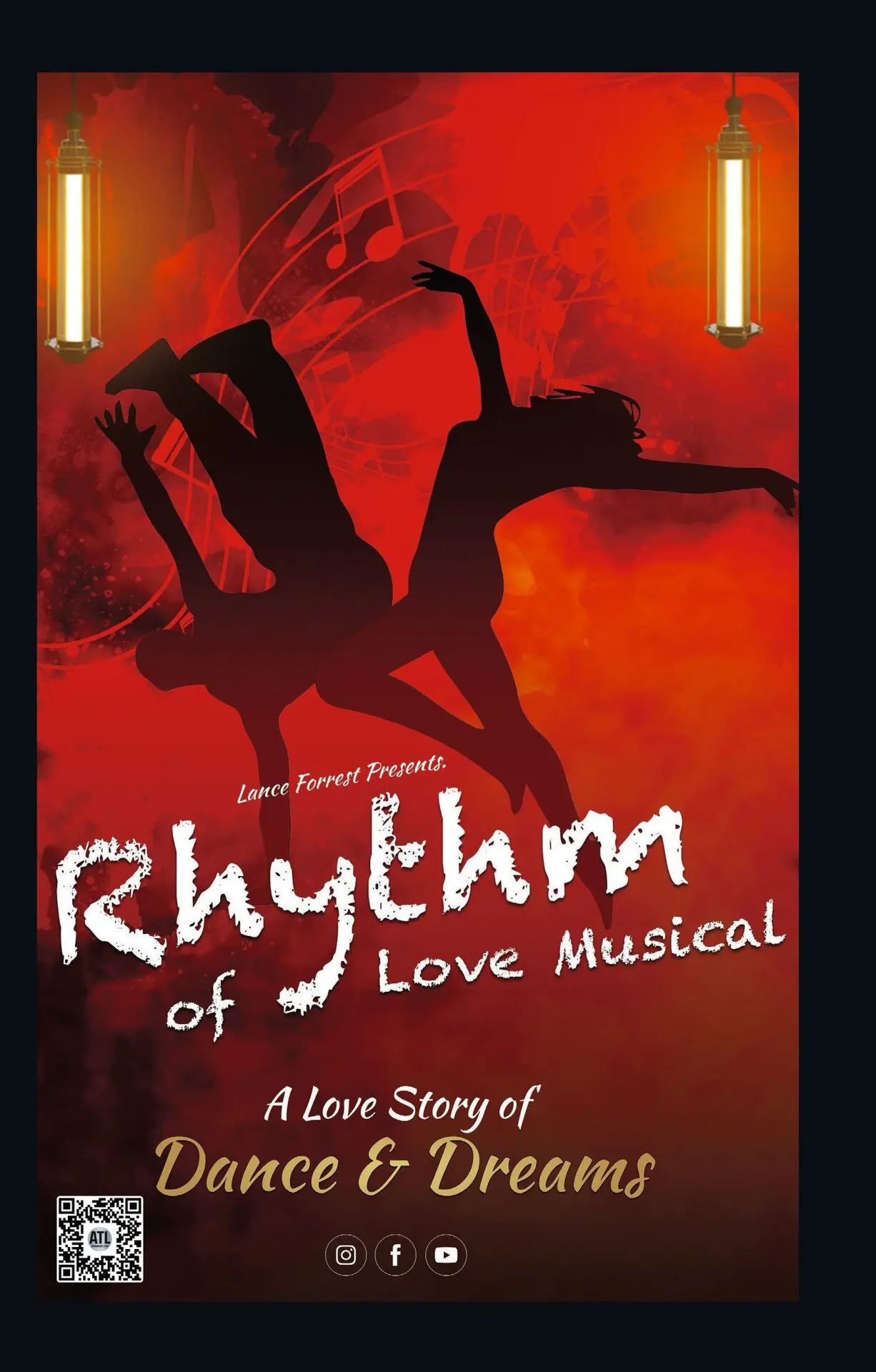 A poster of the musical rhythm of love.