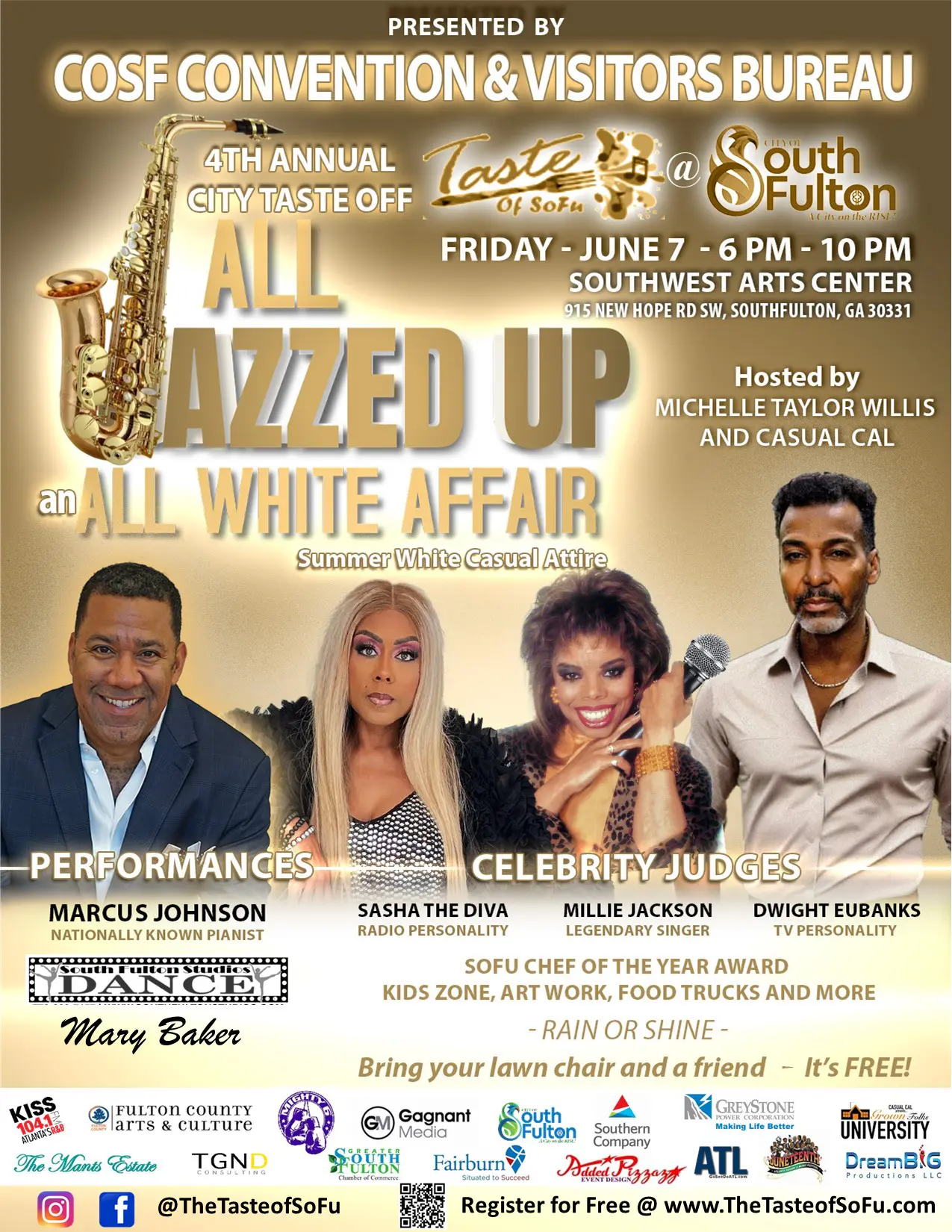 A poster for the all jazzed up all white affair.