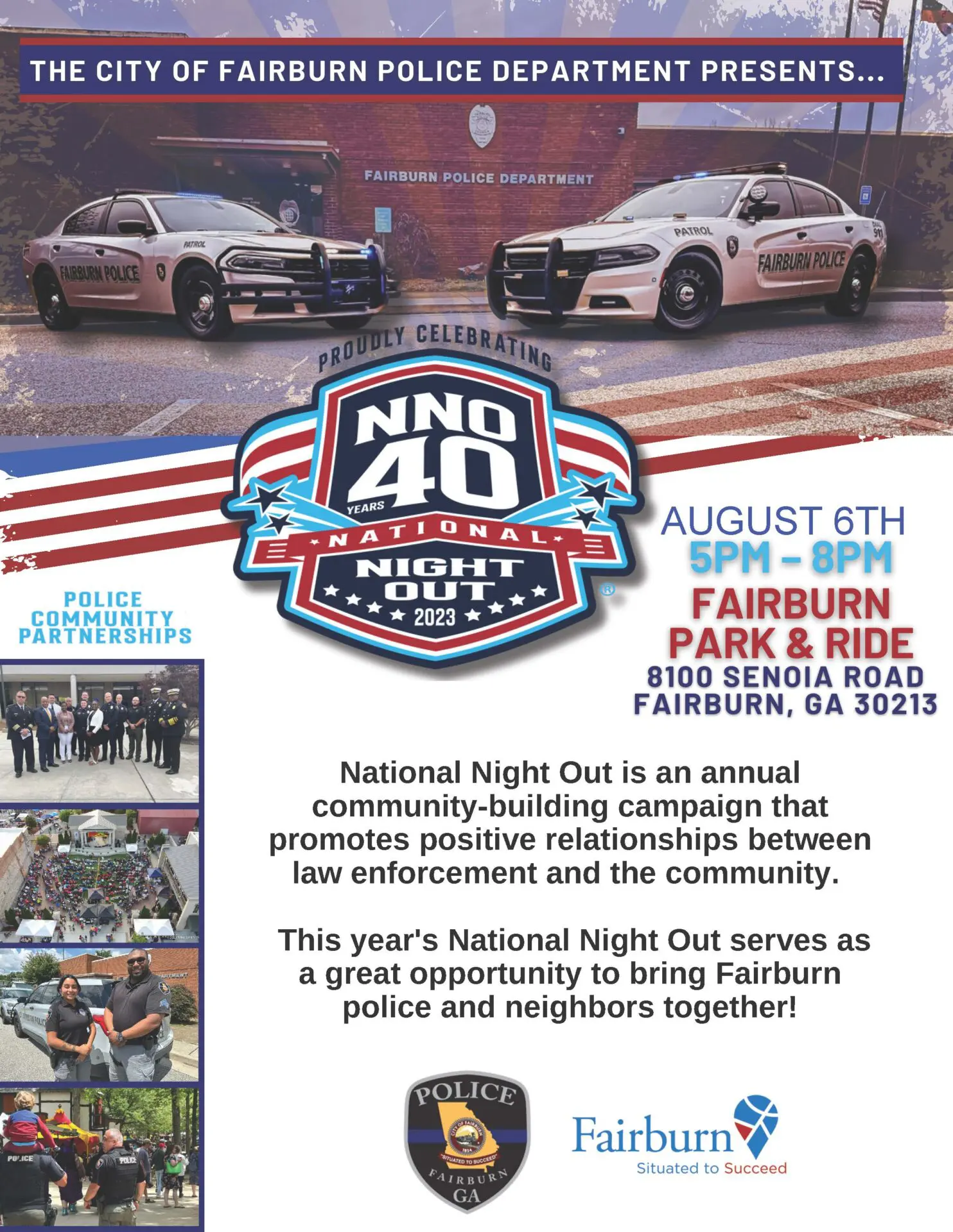 A flyer for the national night out event.