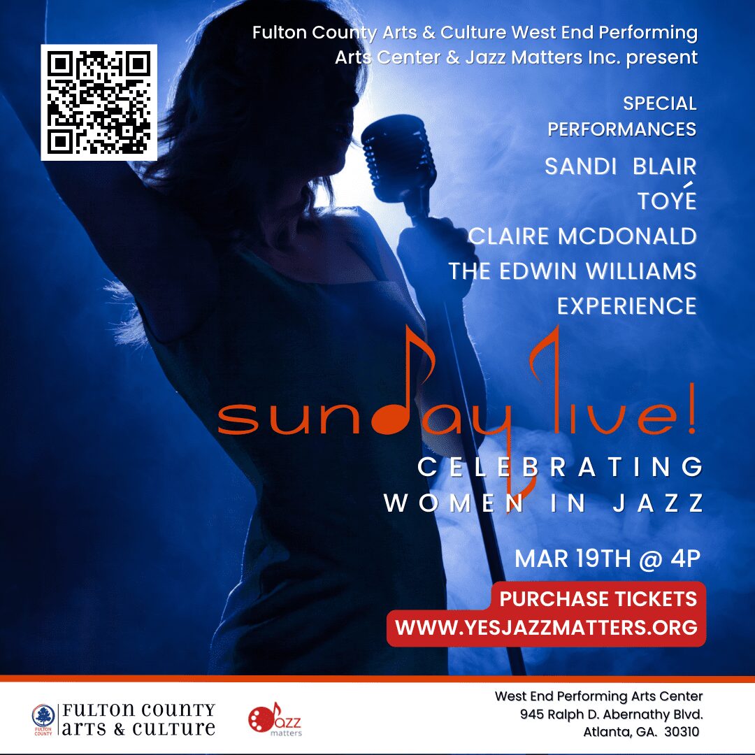 A poster for the sunday live event featuring a woman singing.