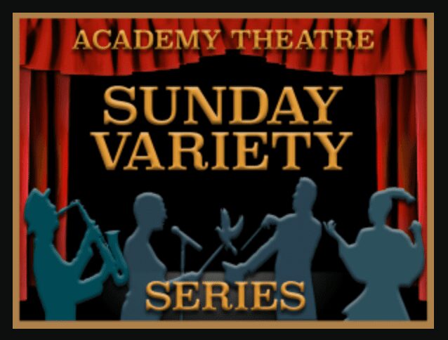 Academy Theatre poster featuring musicians and singers