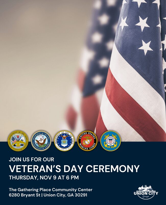 A poster with an american flag and some military insignia.
