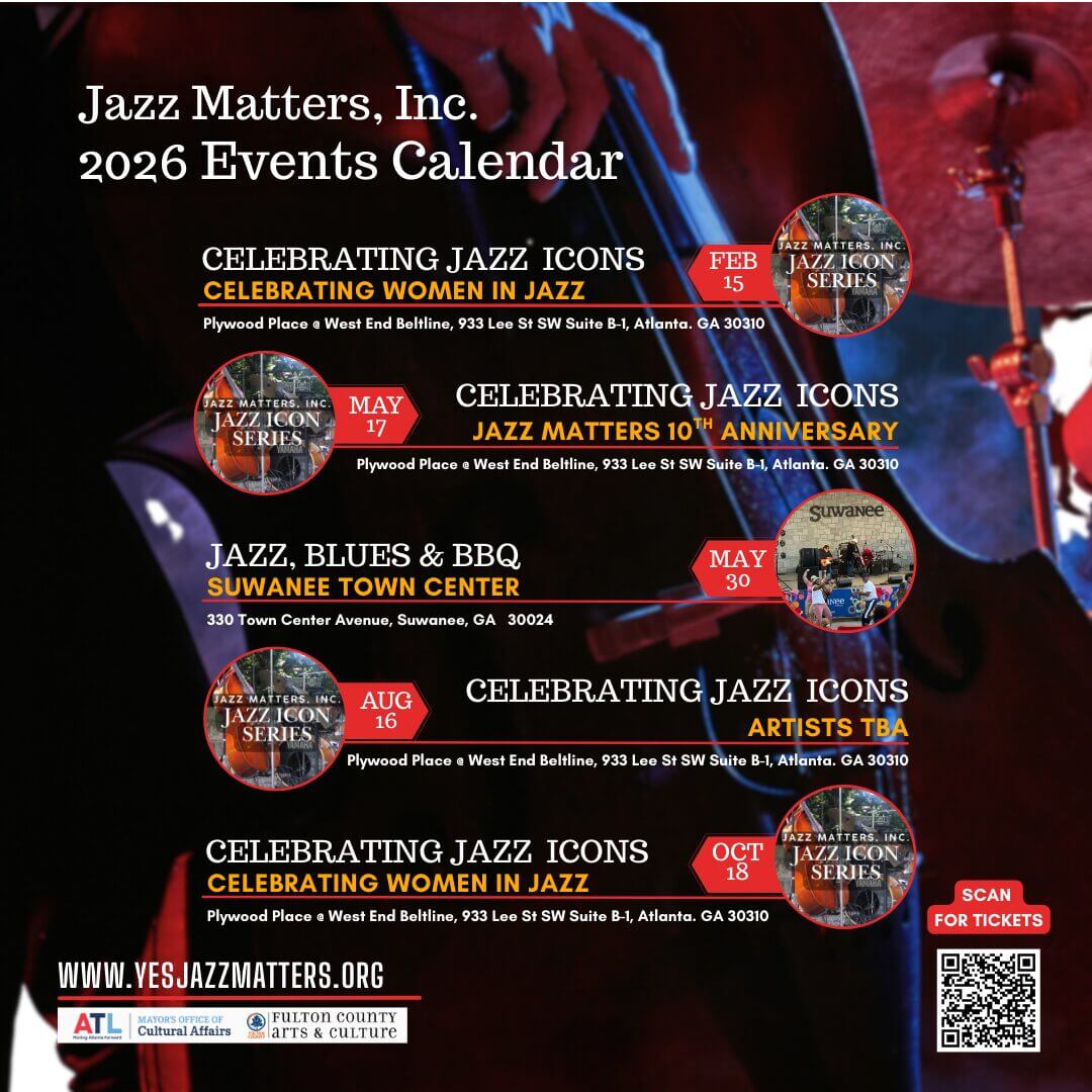 Jazz Matters 2026 events calendar poster.